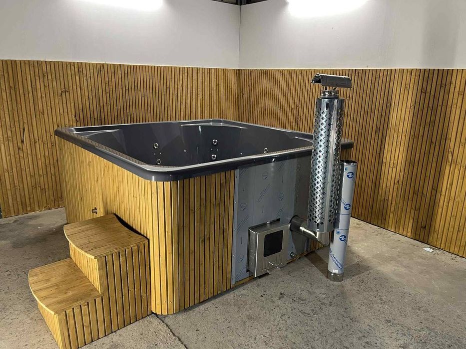 Jacuzzi kwadratowe 220x220 | Balia klasy premium SlowSpa gorąca beczka