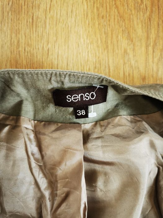 Senso żakiet marynarka damska krótka lniana len khaki rozmiar M 38