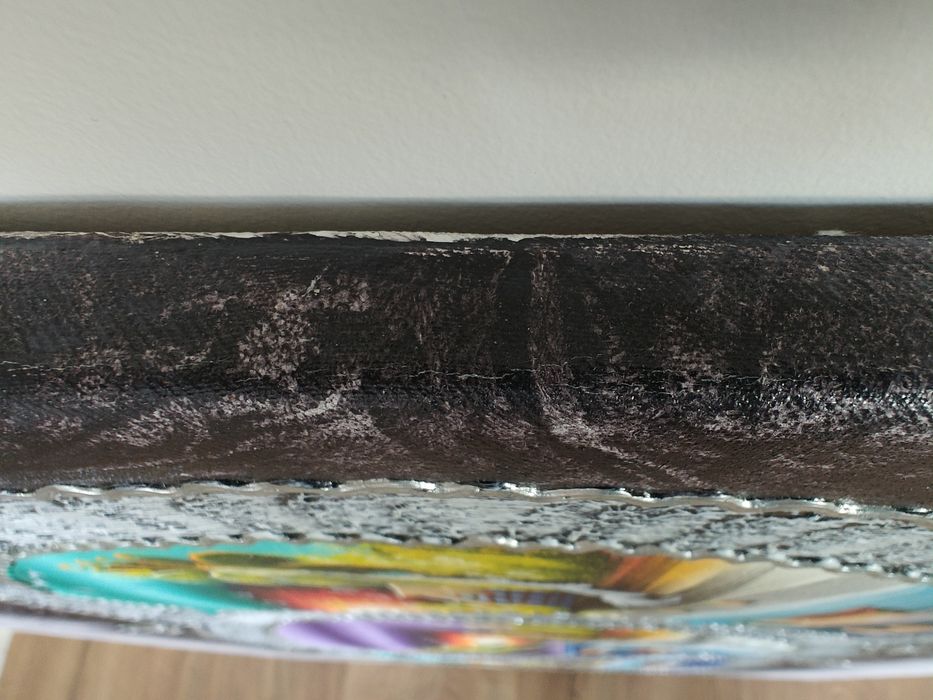Quadro com pintura sobre tela pintado a tinta acrílica