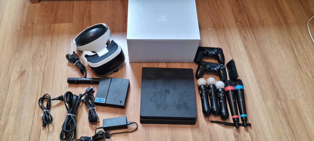 PlayStation VR SET: PS4 Slim + Gogle PS VR + 2xDualShock + 3xPsMove +2xMic SingStar