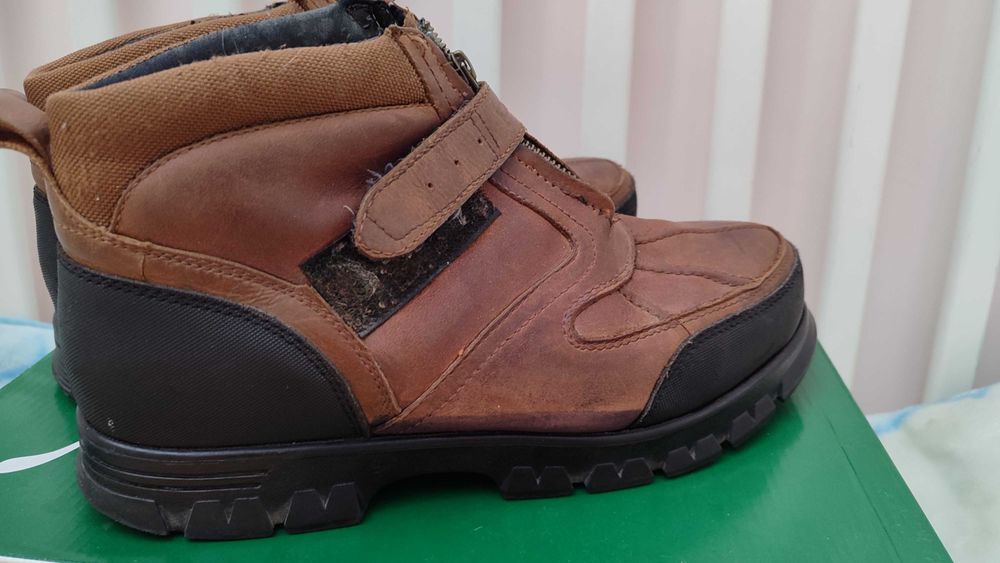 Ботинки чоловічі Італія з натуральної шкіри черевики теплі зима