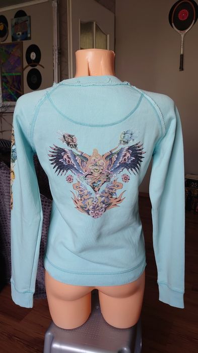 EDC by Esprit Bluza damska M Tatoo głęboki dekolt jasny turkus