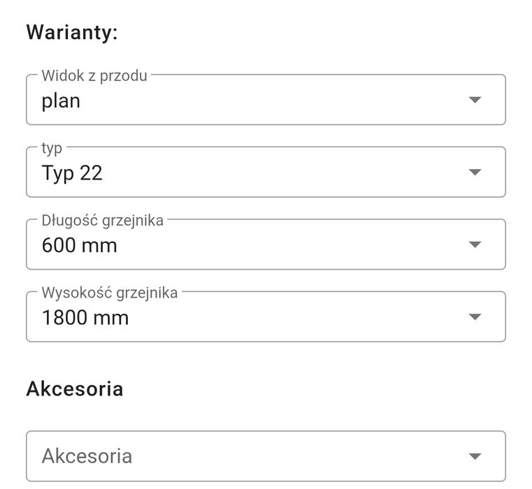 Grzejnik kompaktowy Buderus, pionowy, CV-Plan typ 22, 1800x600 mm (wys