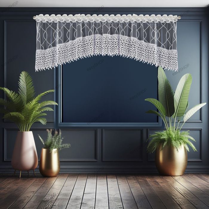 Gotowa firana 95x300 z szeroką gipiurą