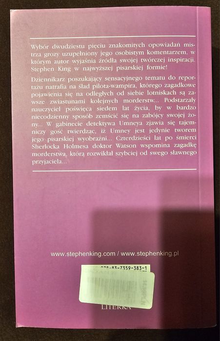 Książki Stephen King Marzenia i Koszmary oraz Po Zachodzie Słońca