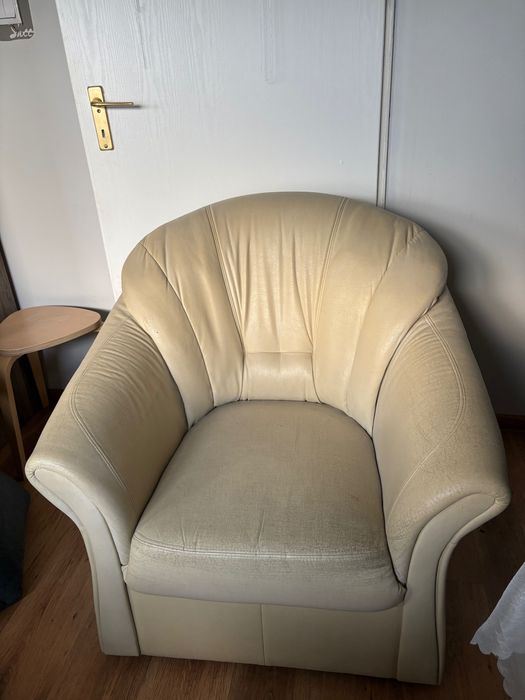 Fotele skórzane x2 + dostępna kanapa do kompletu