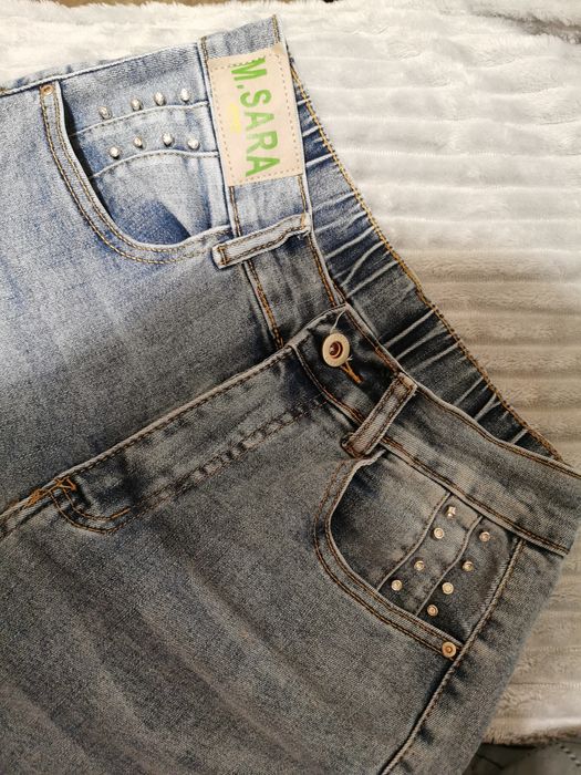 Jeansy spodnie MOM FIT wysoki stan M.Sara 36/38