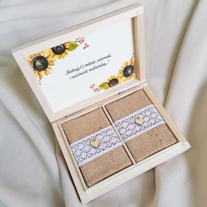 Pudełko na obrączki SŁONECZNIKI