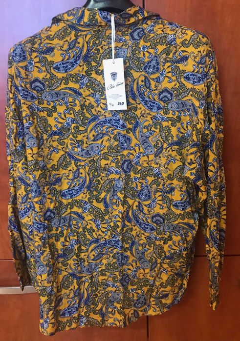 Damska bluzka z długim rękawem, wzory ludowe, rozmiar S/M