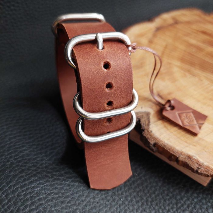 Ремешок Нато Зулу 18, 20, 22, 24мм "NIKAZ" Ручная работа (N006)