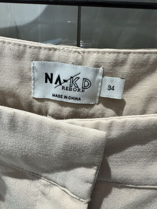 spodnie beżowe proste nakd