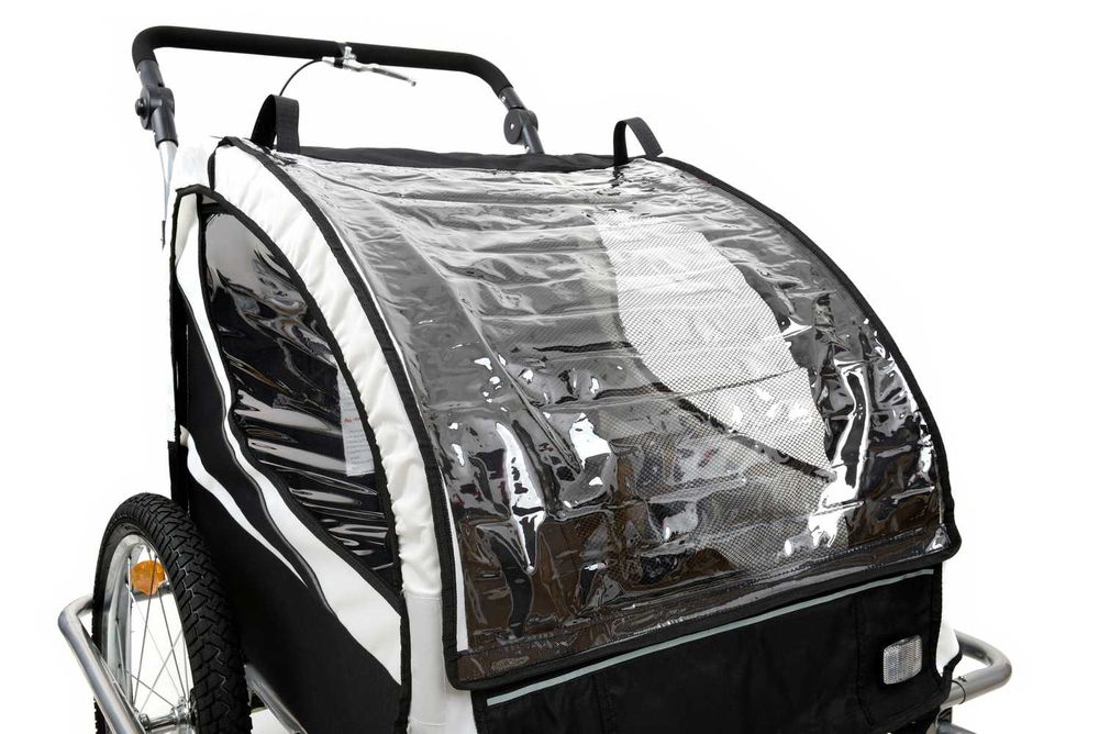 Przyczepka rowerowa z amortyzatorem 2-osobowa +JOGGER czarna