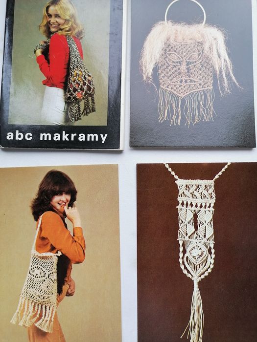 ABC makramy, zestaw 9 pocztówek z instrukcją PRL