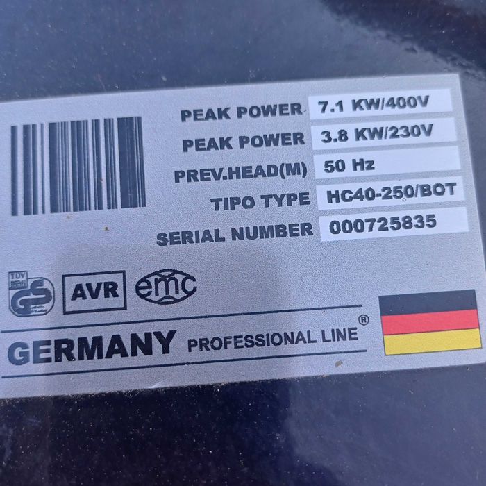 Agregat prądotwórczy nowy niemiecki 7.2KW