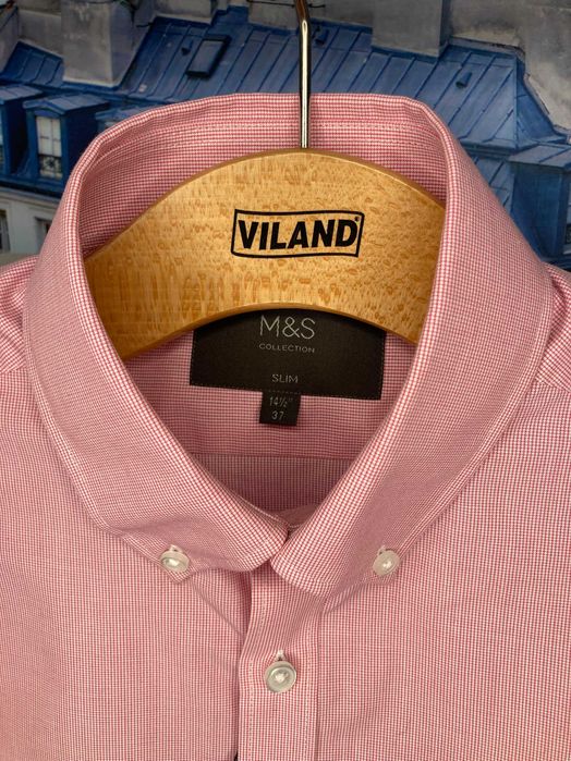 Рубашка M&S Collection Slim Fit — новая с бирками, британская классика по доступной цене!