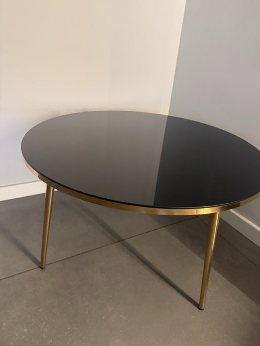 Mesa de centro vidro temperado gato preto