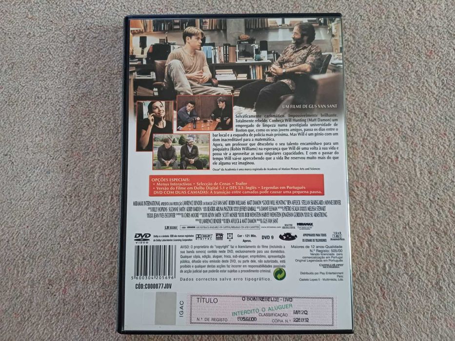 DVD O Bom Rebelde, de GvSant,c Robin Williams, Matt Damon, Ben Affleck