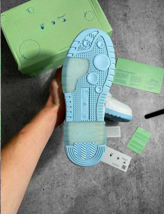‼️РОЗПРОДАЖ‼️ Кросівки Off-White Office white/blue біло-голубі офвайт