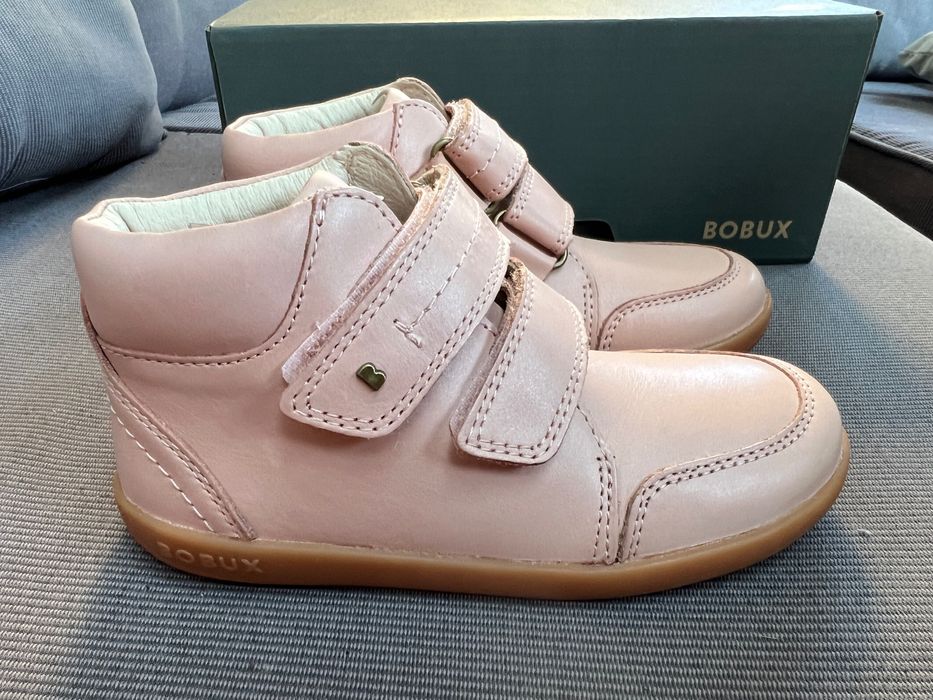 trzewiki skórzane Bobux Timber różowe puder  za kostkę roz 29/19,3 cm
