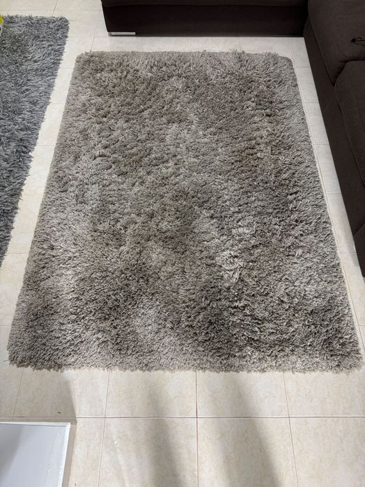 Tapete Fofo / Shaggy de Pelo Alto - Cor Neutra (1.40m x 1.95m)