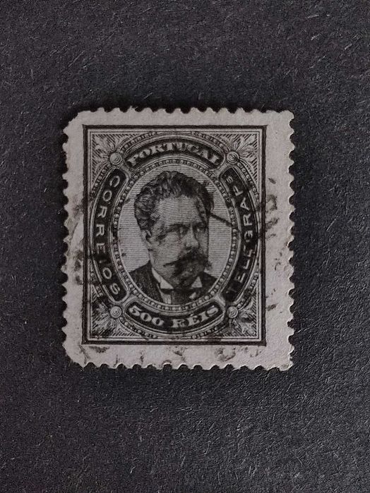 Selo D. Luís I - 500 Réis Scott#62/Afinsa#64 - De Frente