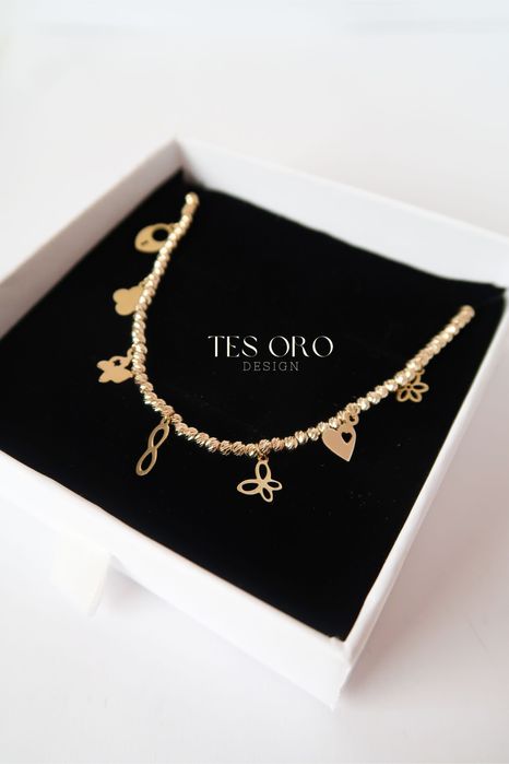 Złota Bransoletka z Charmsami | Próba Złota 585