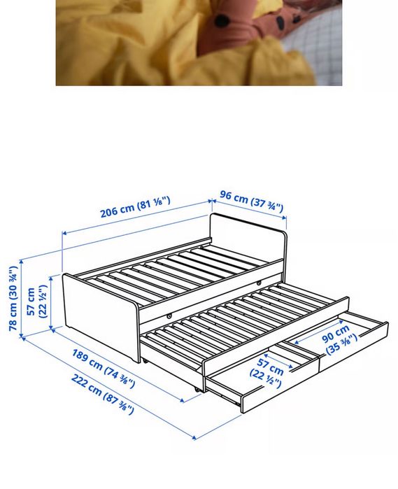 Ikea Släkt Cama 90*200