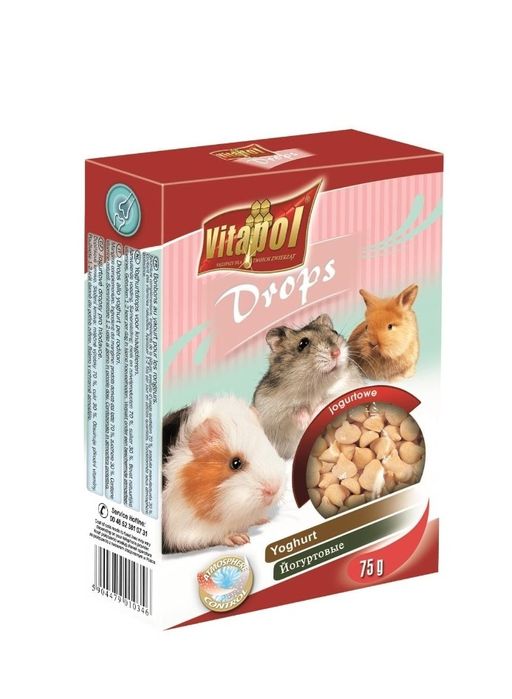 Dropsy jogurtowe dla gryzoni i królika 75 g