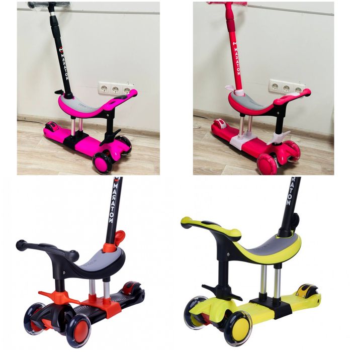 Самокат з батьківською ручкою 3 в 1 Maraton Credo