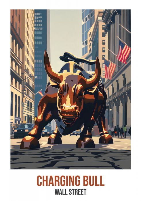Plakat 70x100cm Charging Bull