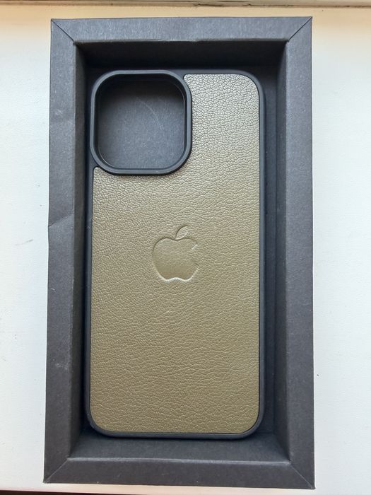 Шкіряний чохол для iPhone 14 Pro Max, хакі/оливковий абсолютно (Новий)