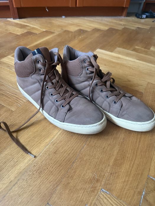 Męskie wysokie sneakersy trampki brązowe roz. 43