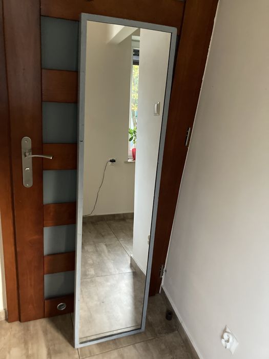 Prostokątne srebrne lustro 160x40cm IKEA