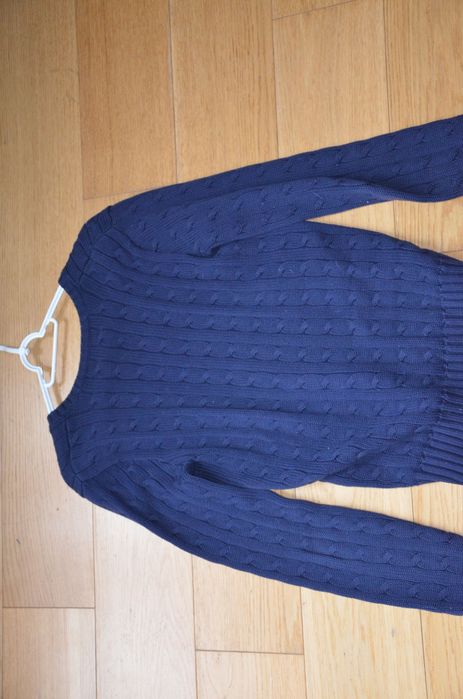granatowy sweter w serek Ralph Lauren sport r.S