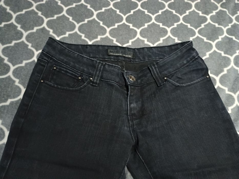 Spodnie damskie proste jeansy czarne r. M 38 28