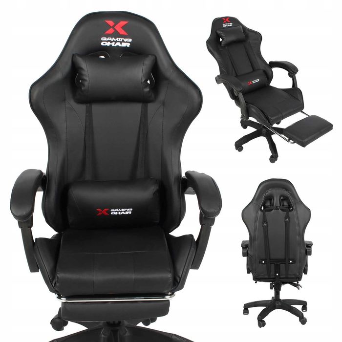 Fotel Gamingowy Biurowy Obrotowy Krzesło Gracza Xgaming - Czarny