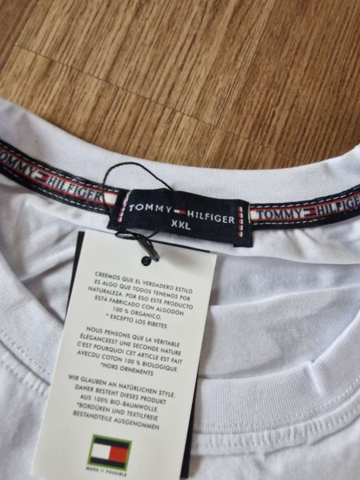 Biala koszulka męska bawełna tshirt biały T.h 2xl metki małe logo