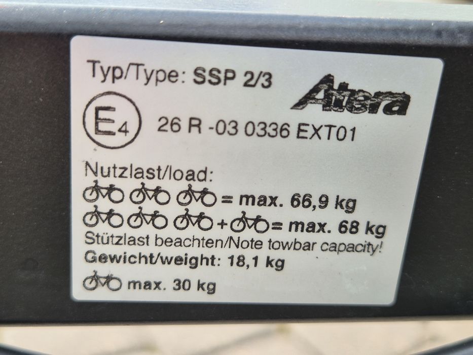 Bagaznik rowerowy Atera na hak 3+1