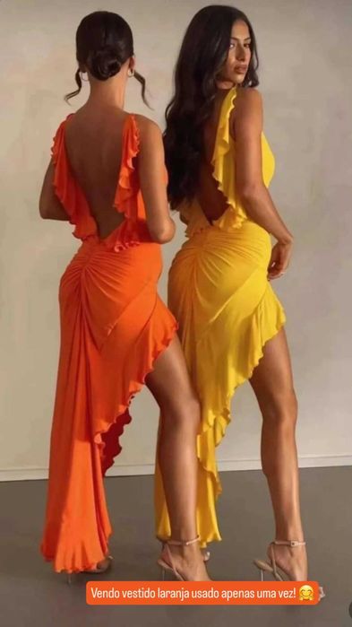 Vestido cor de laranja