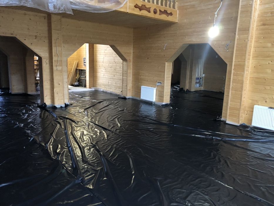 Стяжка пола полусухая машинным способом. По Технологии Putzmeister !!!