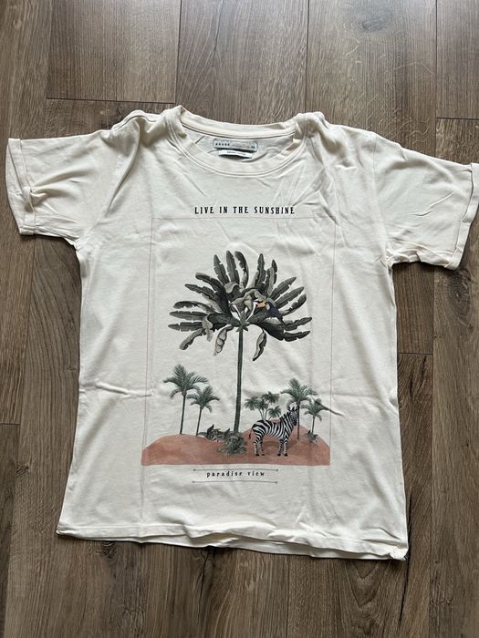 T-shirt kremowy