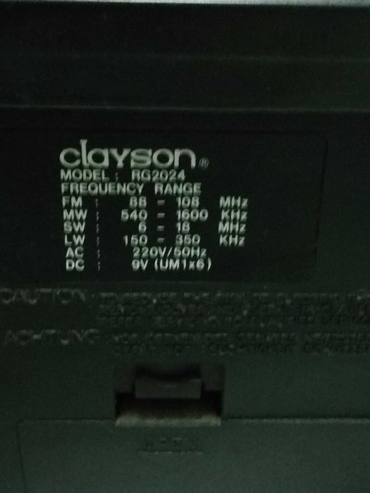 Clayson Radio, Cassette Player and Recorder64738628878467123