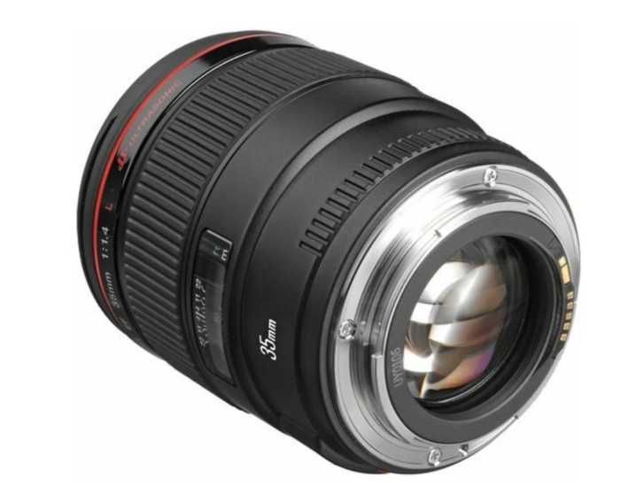 Lente Canon EF 35 mm F 1.4 com adpatador para RF