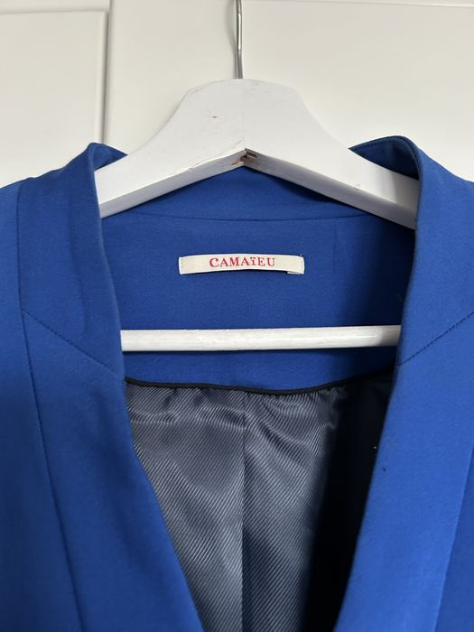 Niebieska kobaltowa elegancka marynarka żakiet Camaieu 40