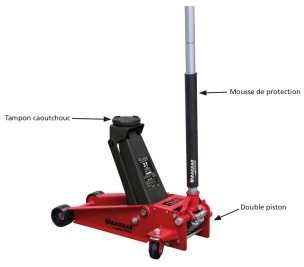 Macaco de rodas DRAKKAR 3T Pistão Duplo 128-465mm LL29