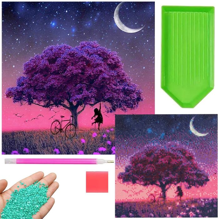 Haft diamentowy drzewo zestaw diamond painting dla dzieci prezent