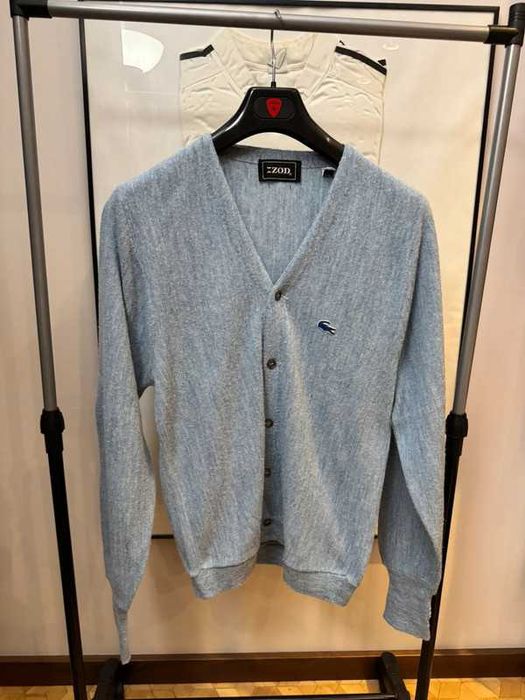 Vintage 80s IZOD Lacoste Blue Cardigan Sweater S
