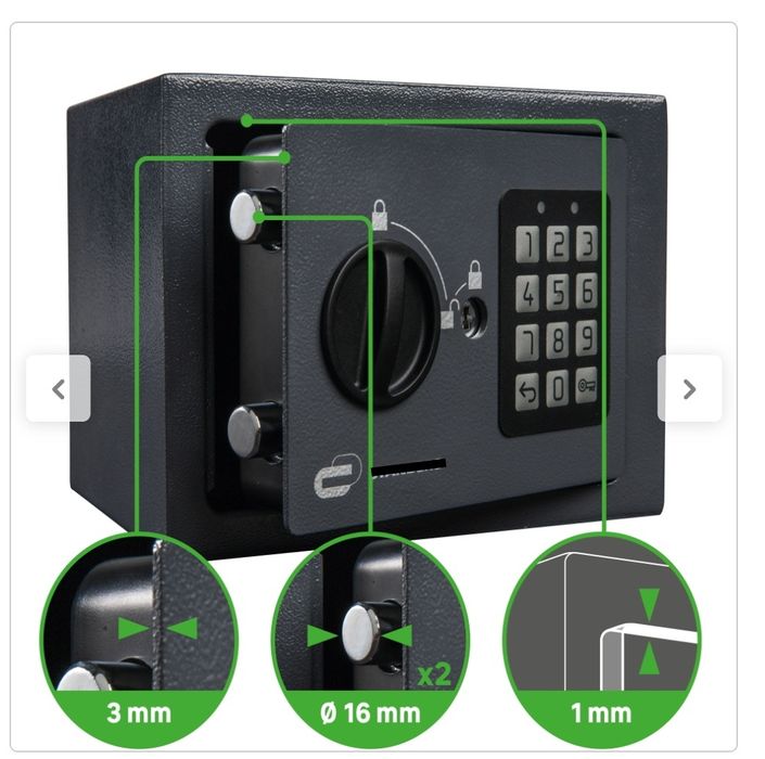 Cofre novo 2 chaves e código de 4 litros novo