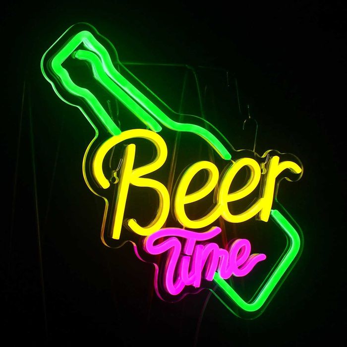 Neon LED Dekoracyjny BEER TIME Wielokolorowy Ściemnialny 32x32 USB