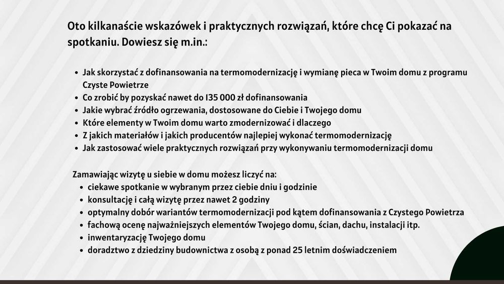 Audyt energetyczny, dotacje czyste powietrze, termomodernizacja